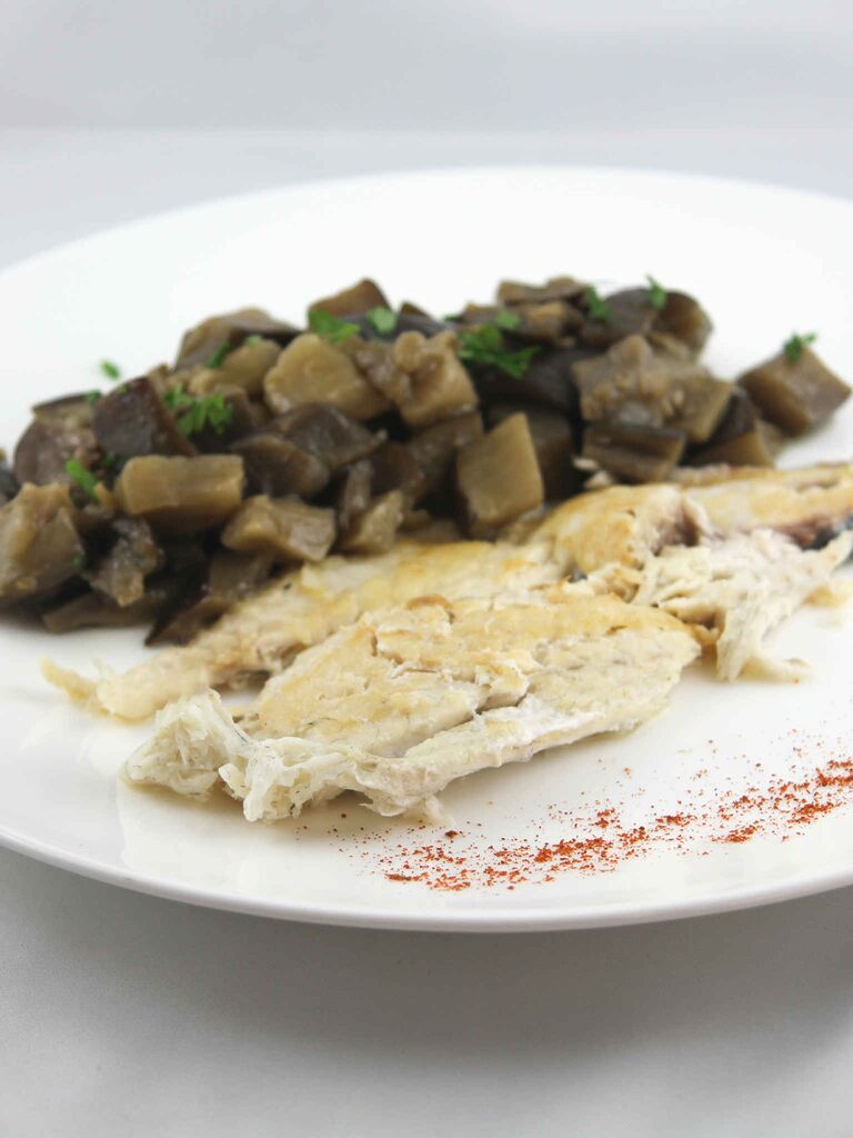 Filetto di orata con melanzane