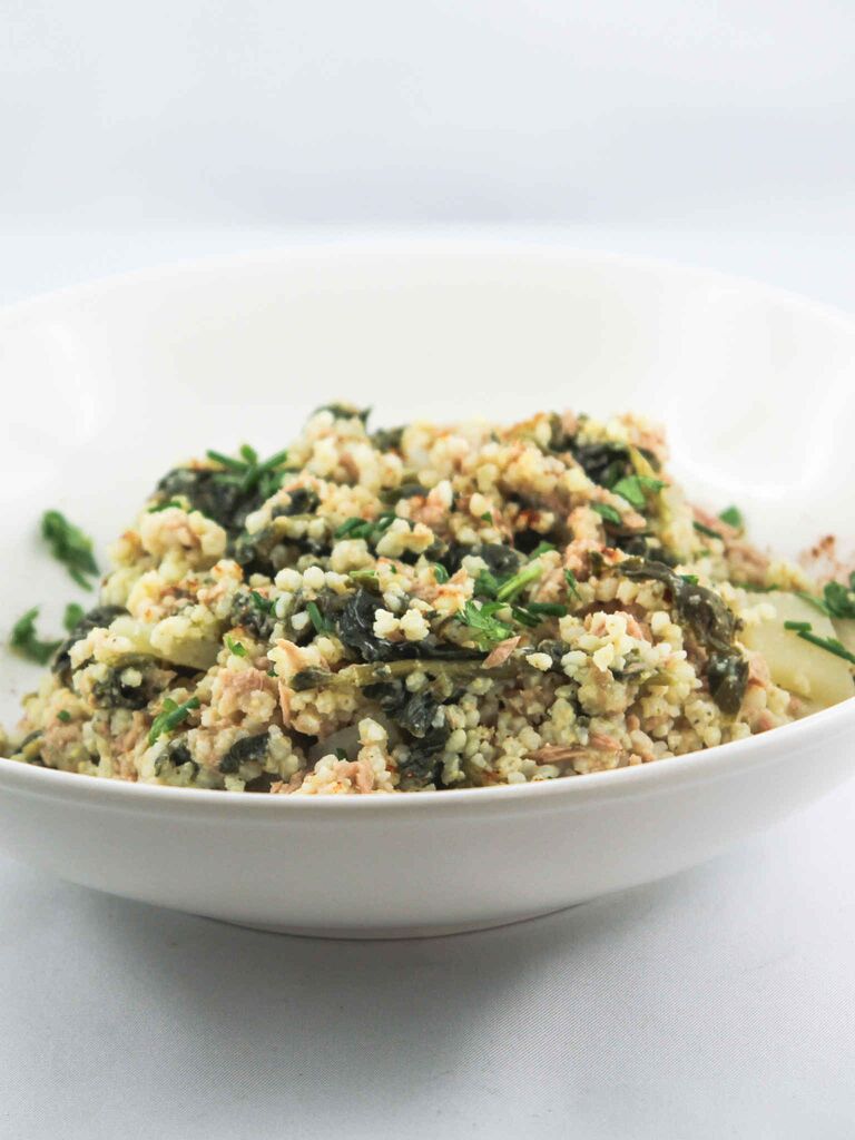 Miglio con tonno spinaci e patate