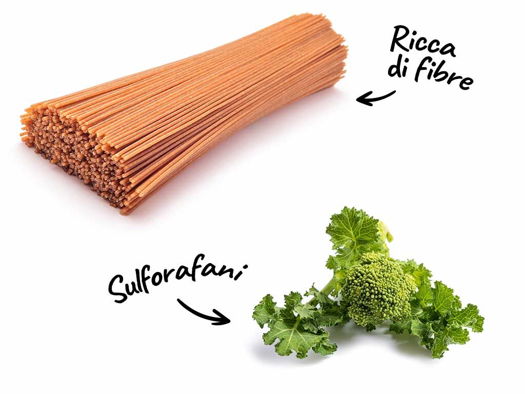 Ingredienti di Spaghetti integrali dietetici alle cime di rapa