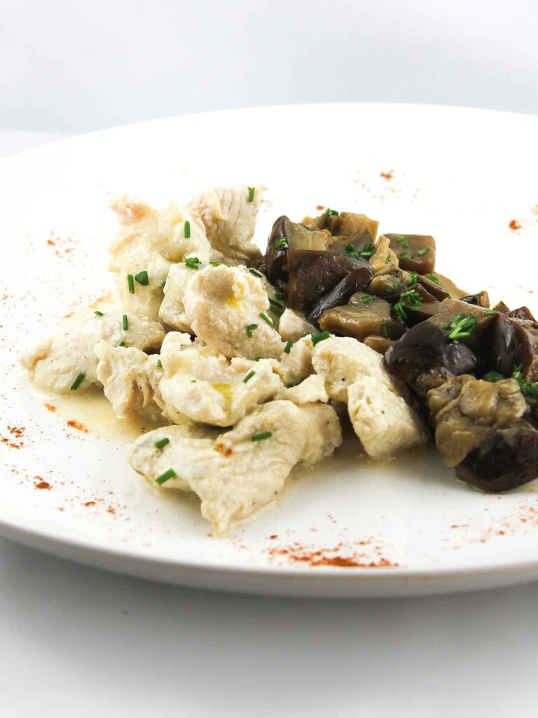 Tacchino brasato con melanzane